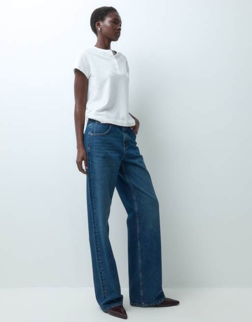 ASOS DESIGN Tall jean boyfriend ample oversize en bleu foncé délavé, 2 de 5