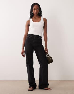 ASOS DESIGN Tall - Jean dad large - Noir W30 L36