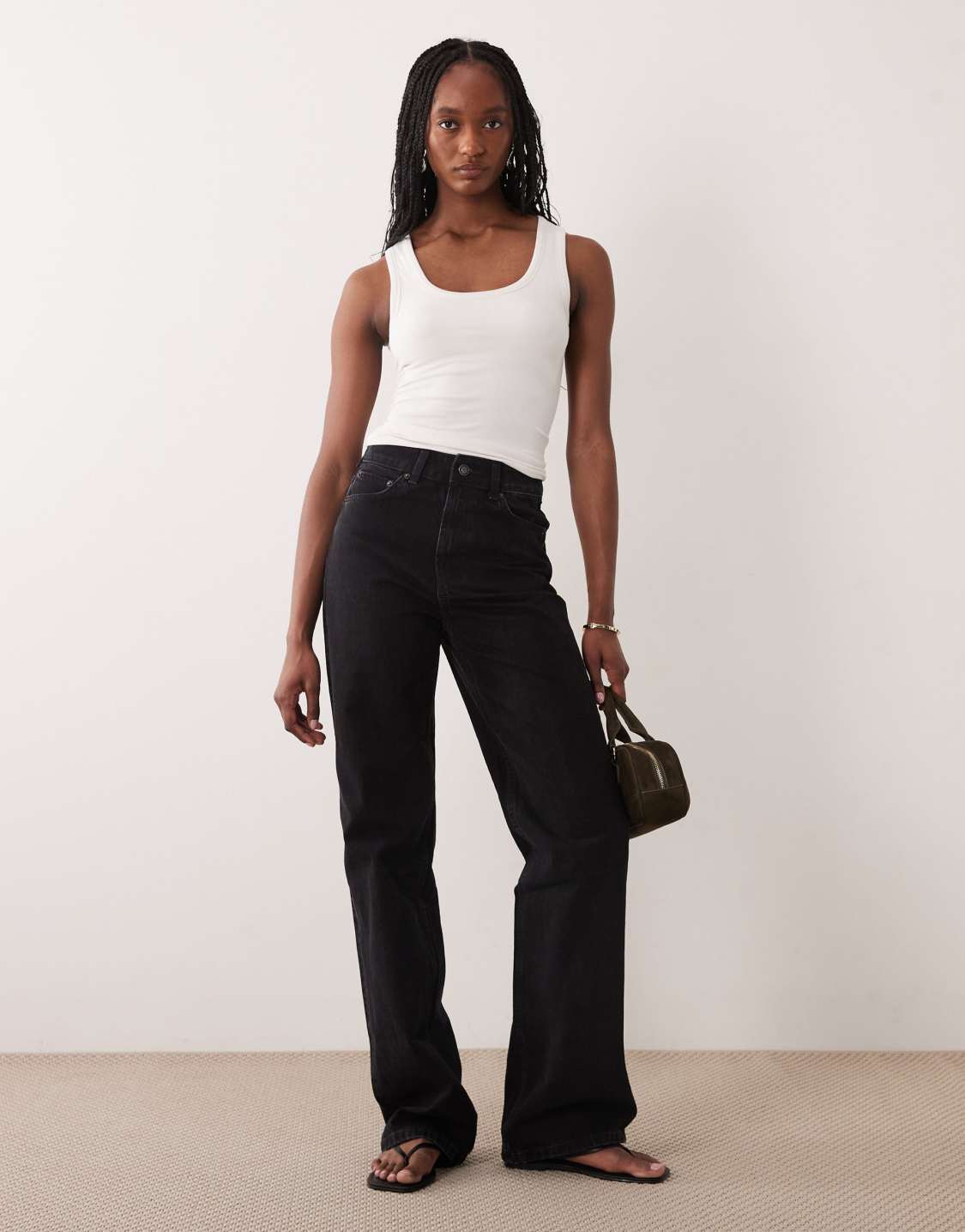 ASOS DESIGN Tall - Jean dad large - Noir