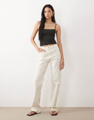 ASOS DESIGN Tall - Jean droit stretch et confortable - Blanc 32