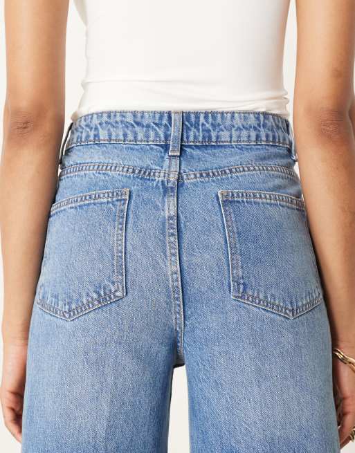ASOS DESIGN Tall - Jean large à taille haute avec poches à l'avant - Bleu moyen, 4 de 5