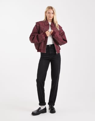 ASOS DESIGN Tall - Jean mom décontracté à taille haute - Noir W36 L36
