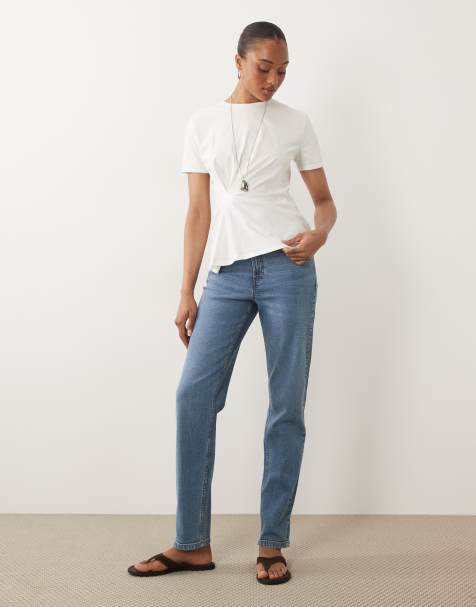 ASOS DESIGN Tall - Jean mom slim - Bleu clair délavé - view 1