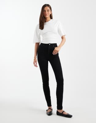 ASOS DESIGN Tall - Jean skinny - Noir pur W26 L36