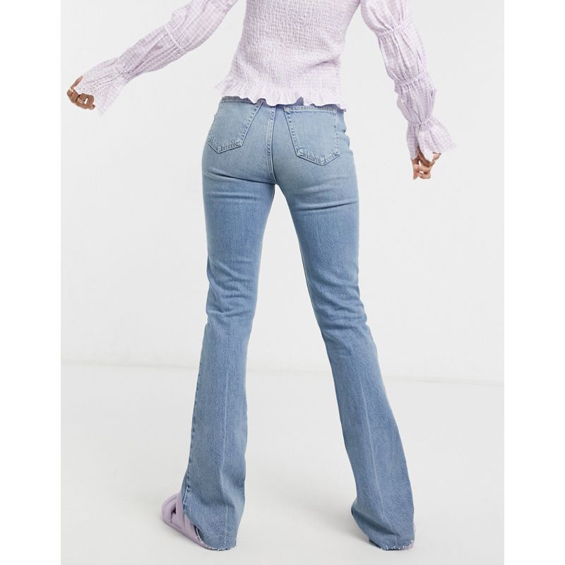 Jeans Donna DESIGN Tall - Jeans a zampa elasticizzati a vita alta anni '70 lavaggio chiaro