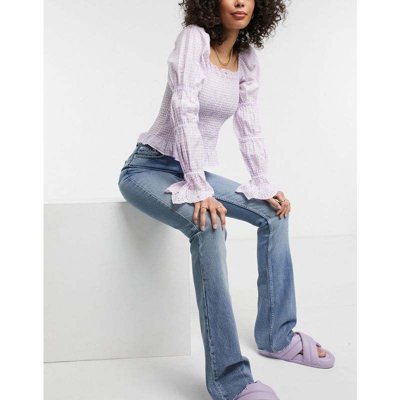 Jeans Donna DESIGN Tall - Jeans a zampa elasticizzati a vita alta anni '70 lavaggio chiaro