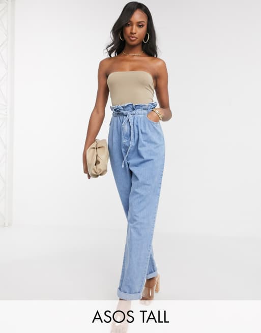 Jeans con clearance vita arricciata