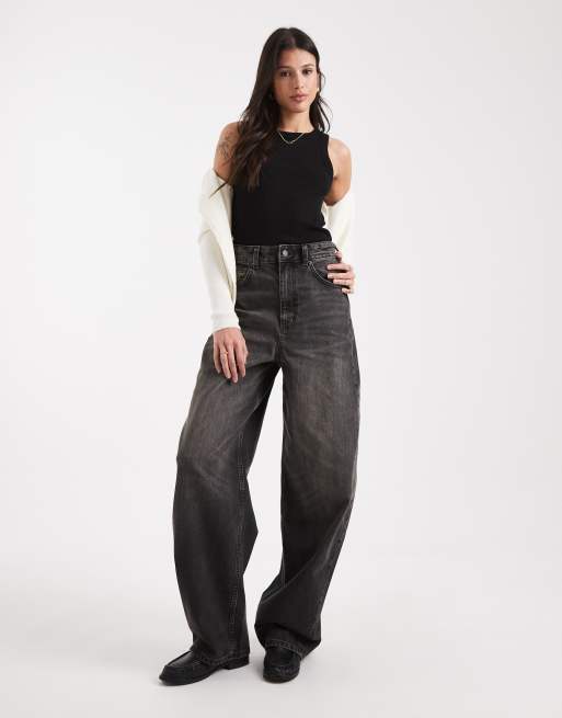 ASOS DESIGN Tall - Jeans bombati a vita alta neri
