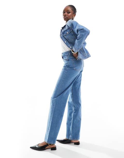 ASOS DESIGN Tall - Jeans dad lavaggio blu con fondo ampio, 2 di 5