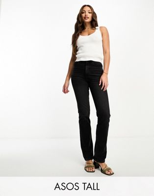 ASOS DESIGN Tall 90s straight jean in washed black - ASOS Price Checker