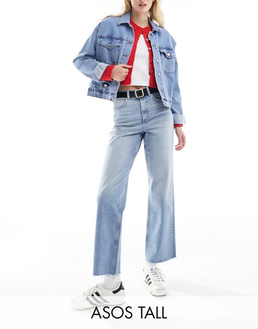 FhyzicsShops DESIGN Tall - Jeans dritti taglio corto blu tinto