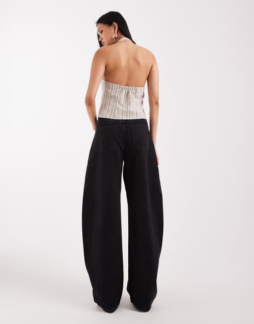 ASOS DESIGN Tall – Jeans in Schwarz mit weitem, abgerundetem Bein und hohem Bund, 3 von 5