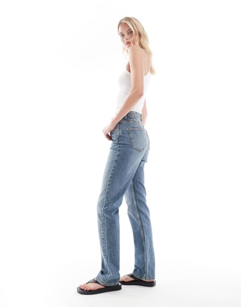 ASOS DESIGN Tall - Jeans med lige ben i blå vintage-vask i 90'er-stil - view 1