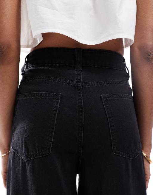 ASOS DESIGN Tall - Jeans met wijde pijpen in zwart met wassing, 4 van 5