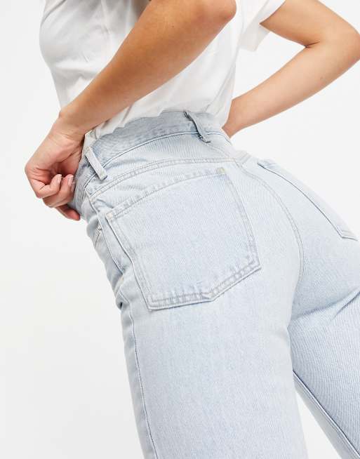 Asos Design Tall Jeans Mit Mittelhohem Bund Und Geradem Bein Im Stil Der 90er Helle Waschung Asos