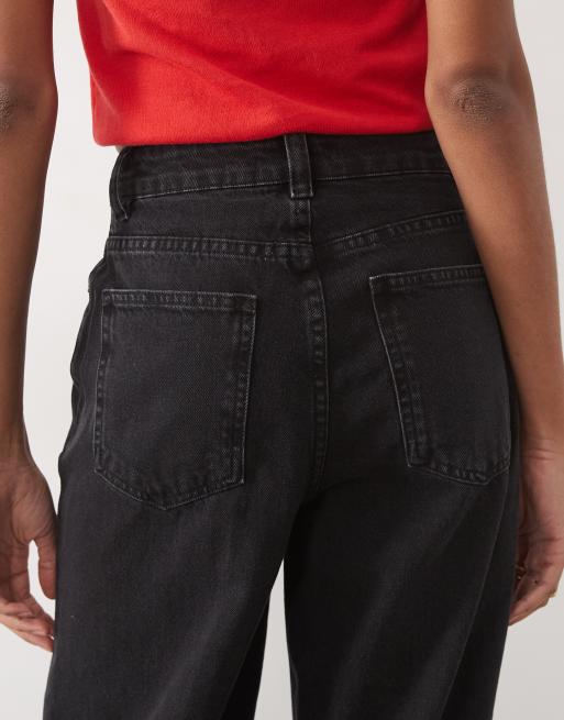 ASOS DESIGN Tall Jeans mit weitem Bein, Bügelfalte vorn und Gürtel in Schwarz, 5 von 5