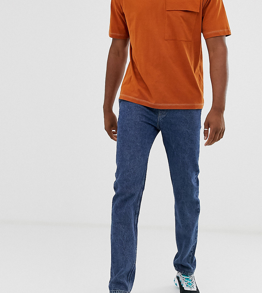 ASOS DESIGN Tall - Jeans original fit con elastico in vita blu medio flat
