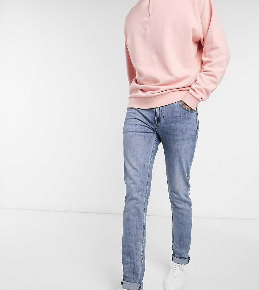 ASOS DESIGN Tall - Jeans skinny vintage lavaggio medio-Blu