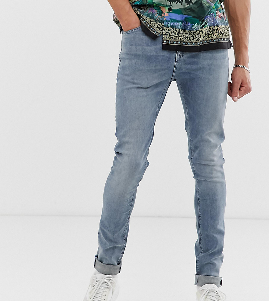 ASOS DESIGN Tall - Jeans super skinny lavaggio chiaro-Blu