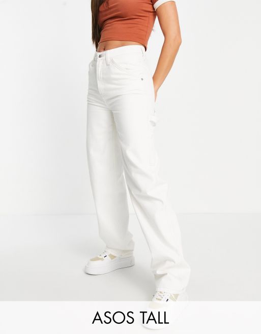 ASOS DESIGN Tall – Jeansy bojówki oversize typu skater w kolorze złamanej bieli