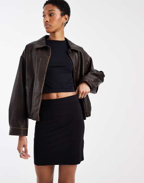 ASOS DESIGN Tall jersey mini skirt in black - view 1