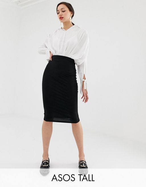 ASOS DESIGN Tall mini pencil skirt in black