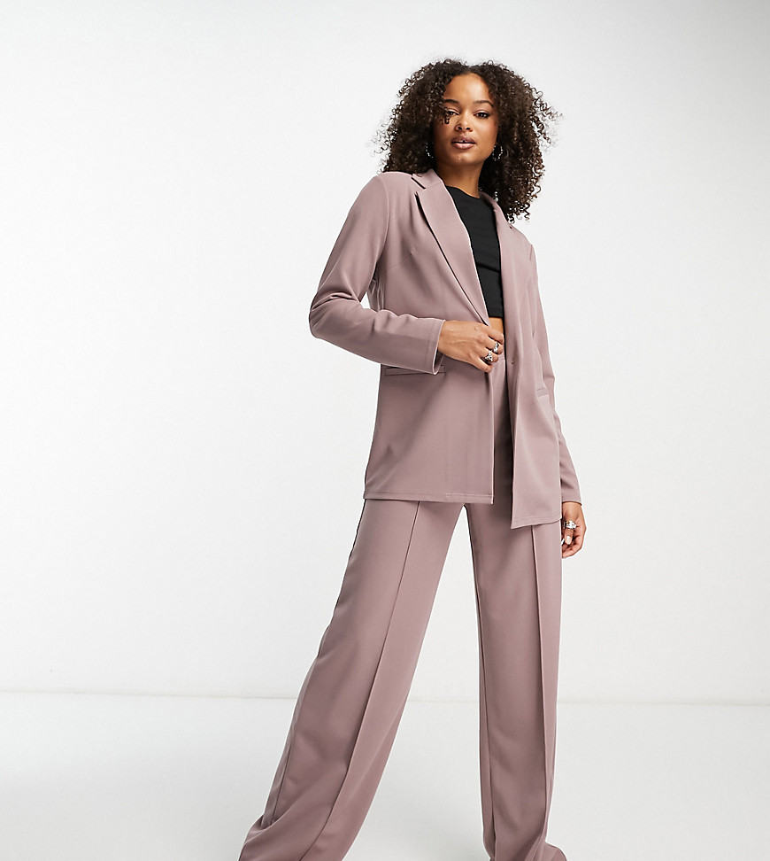 ASOS DESIGN Tall jersey slouchy suit blazer in mink-Pink