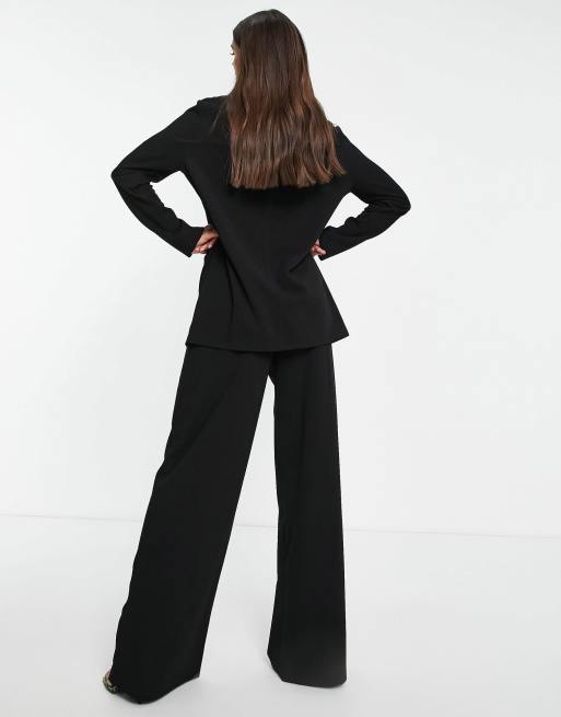 Asos black best sale wide leg trousers