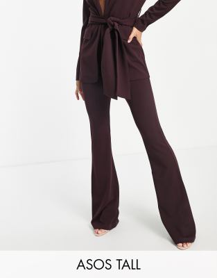 ASOS DESIGN Tall kick flare trouser in black