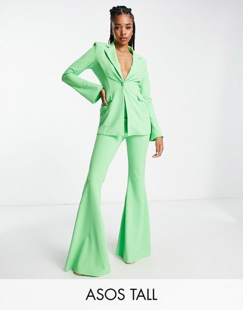 ASOS DESIGN Tall jersey suit super flare pants in electric blue