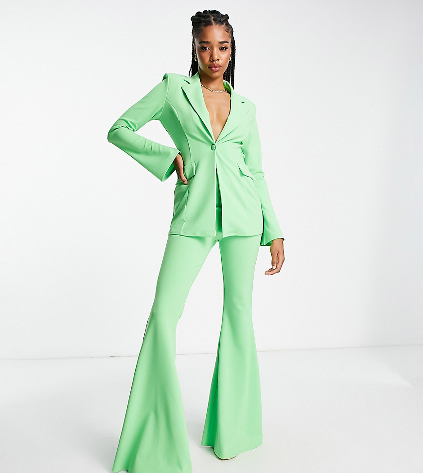 ASOS DESIGN Tall jersey suit super flare trousers in summer green