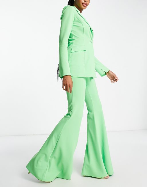 ASOS DESIGN Tall jersey suit super flare trousers in summer green