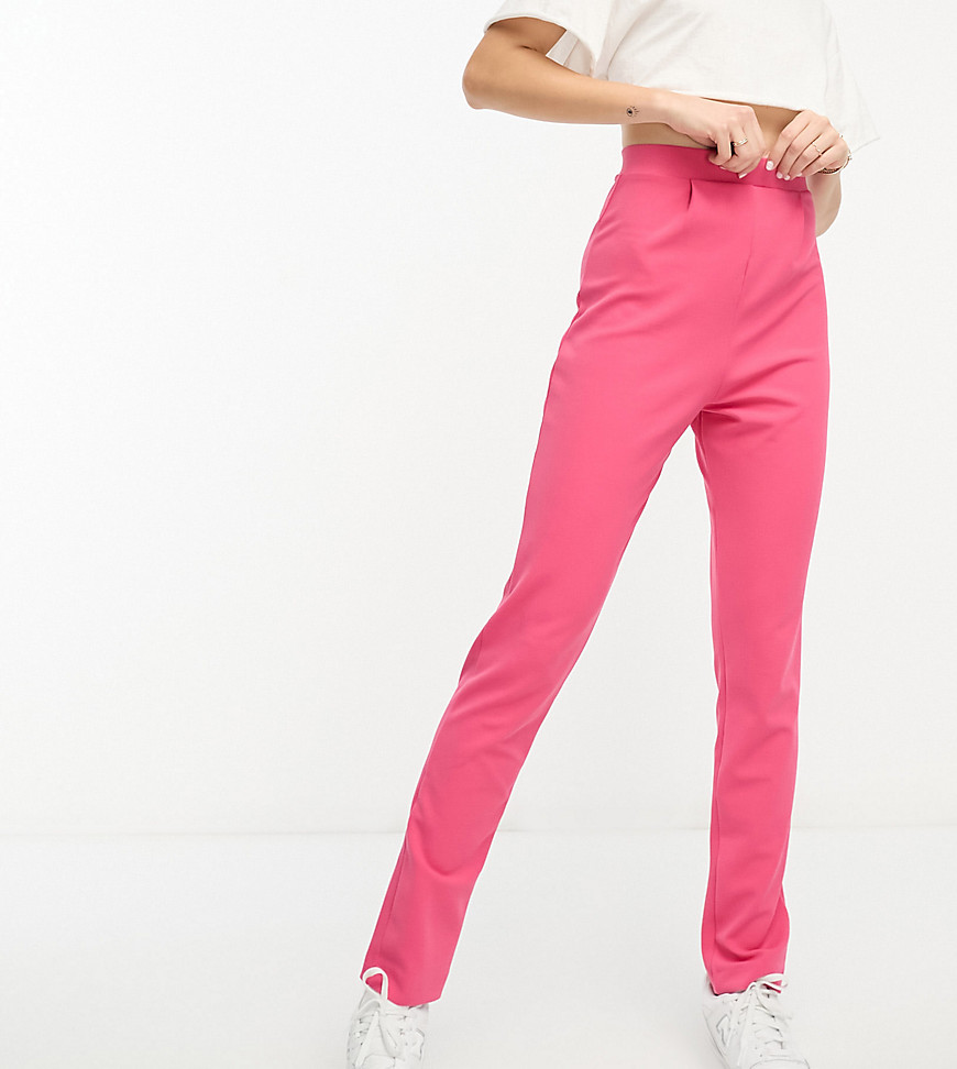 Asos Tall Asos Design Tall Jersey Tapered Suit Pants In Pink
