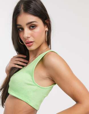 fluro green crop top