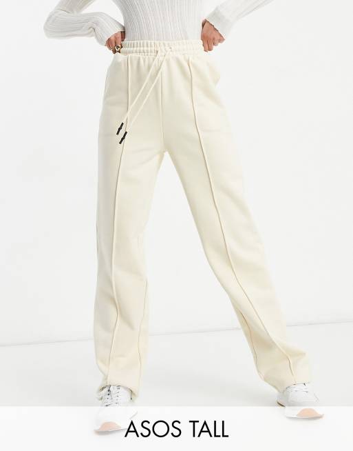 ASOS DESIGN Tall - Jogger droit à nervures de qualité supérieure - Crème