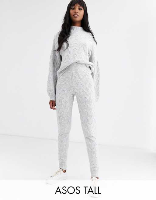 ASOS DESIGN Tall - Ensemble en maille torsadée - Gris, 3 de 3