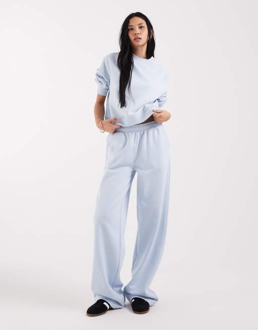 ASOS DESIGN Tall - Joggers a fondo ampio azzurro chiaro con interno spazzolato, 3 di 5