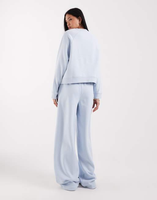ASOS DESIGN Tall - Joggers a fondo ampio azzurro chiaro con interno spazzolato, 4 di 5