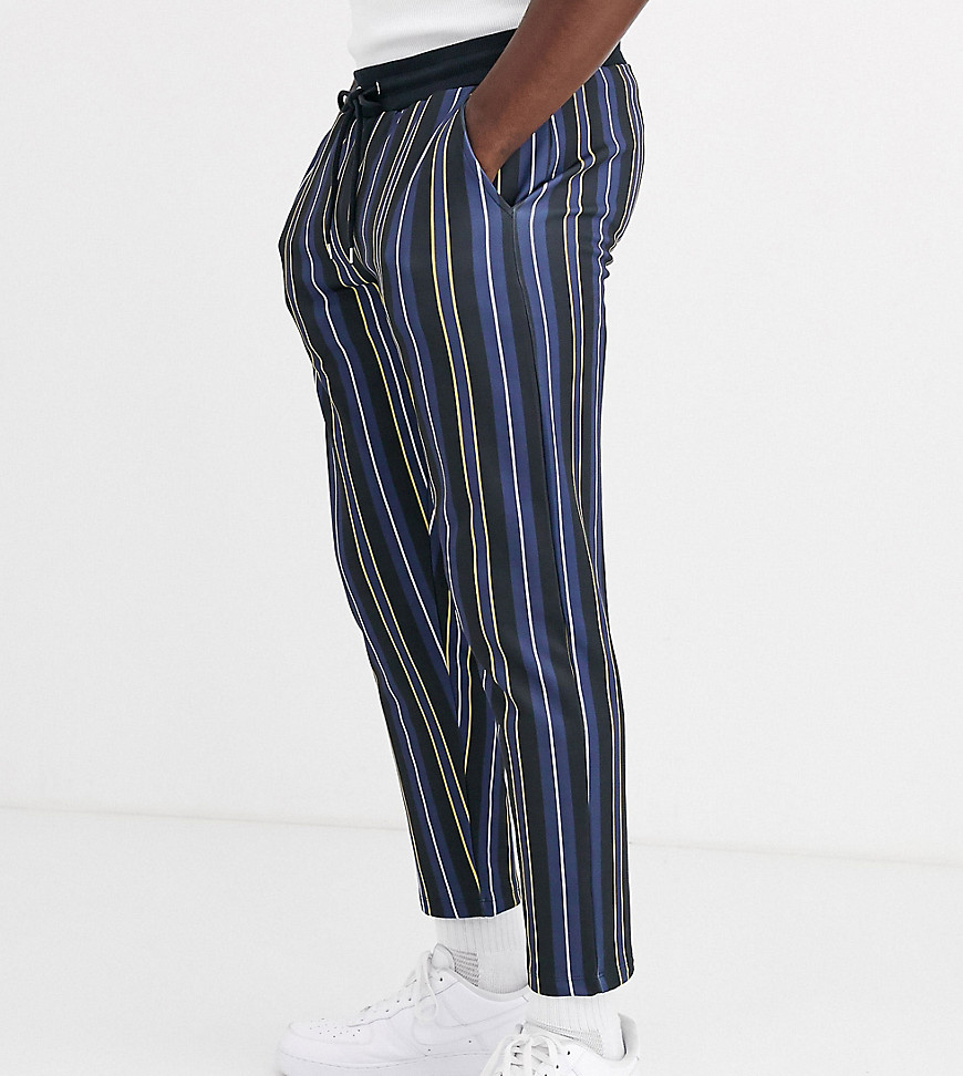 ASOS DESIGN Tall - Joggers skinny in tricot di poliestere gessati-Multicolore