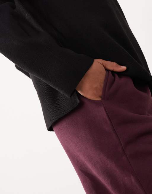 ASOS DESIGN Tall - Joggingbroek met rechte pijpen in bordeauxrood, 4 van 5