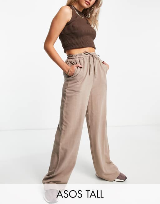 ASOS DESIGN Tall - Joggingbroek met rechte pijpen in paddenstoel - GREY