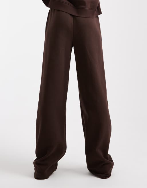 ASOS DESIGN Tall – Jogginghose in Schokobraun mit aufgerauter Innenseite und weitem Bein, 4 von 5