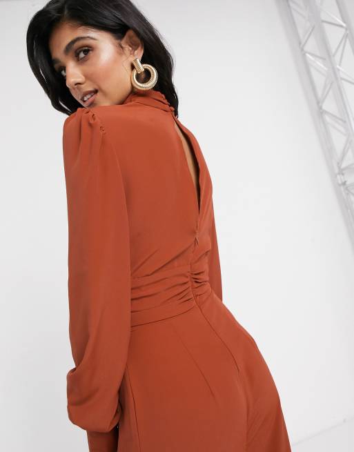 ASOS Design Tall – Jumpsuit mit geraffter Taille und Schlitz vorne, 3 von 4