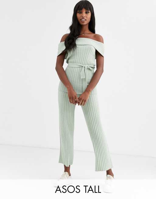 ASOS DESIGN Tall - Ensemble en maille avec top Bardot et pantalon façon jupe-culotte, 3 de 3