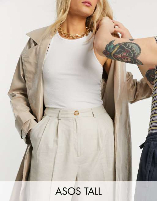 ASOS DESIGN Tall - Jupe-culotte épurée en lin