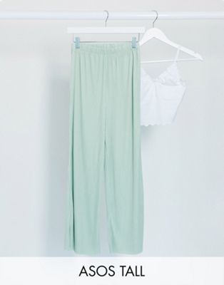 ASOS DESIGN Tall - Jupe-culotte plissée - Vert sauge