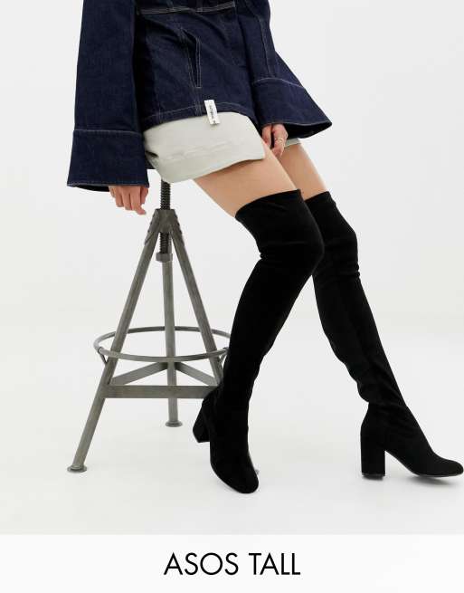 ASOS DESIGN Tall Kadi heeled thigh high boots