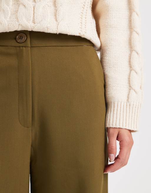 ASOS DESIGN Tall – Kakifärgade, figursydda byxor med raka ben och avslappnad passform, 3 av 5