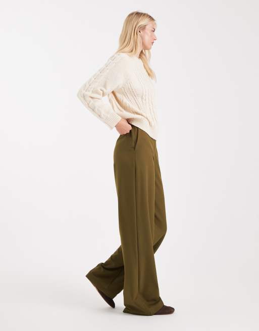 ASOS DESIGN Tall – Kakifärgade, figursydda byxor med raka ben och avslappnad passform, 4 av 5