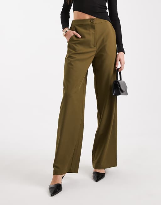 ASOS DESIGN Tall - Kakifarvede og afslappede samt skræddersyede bukser med lige ben, 5 af 5